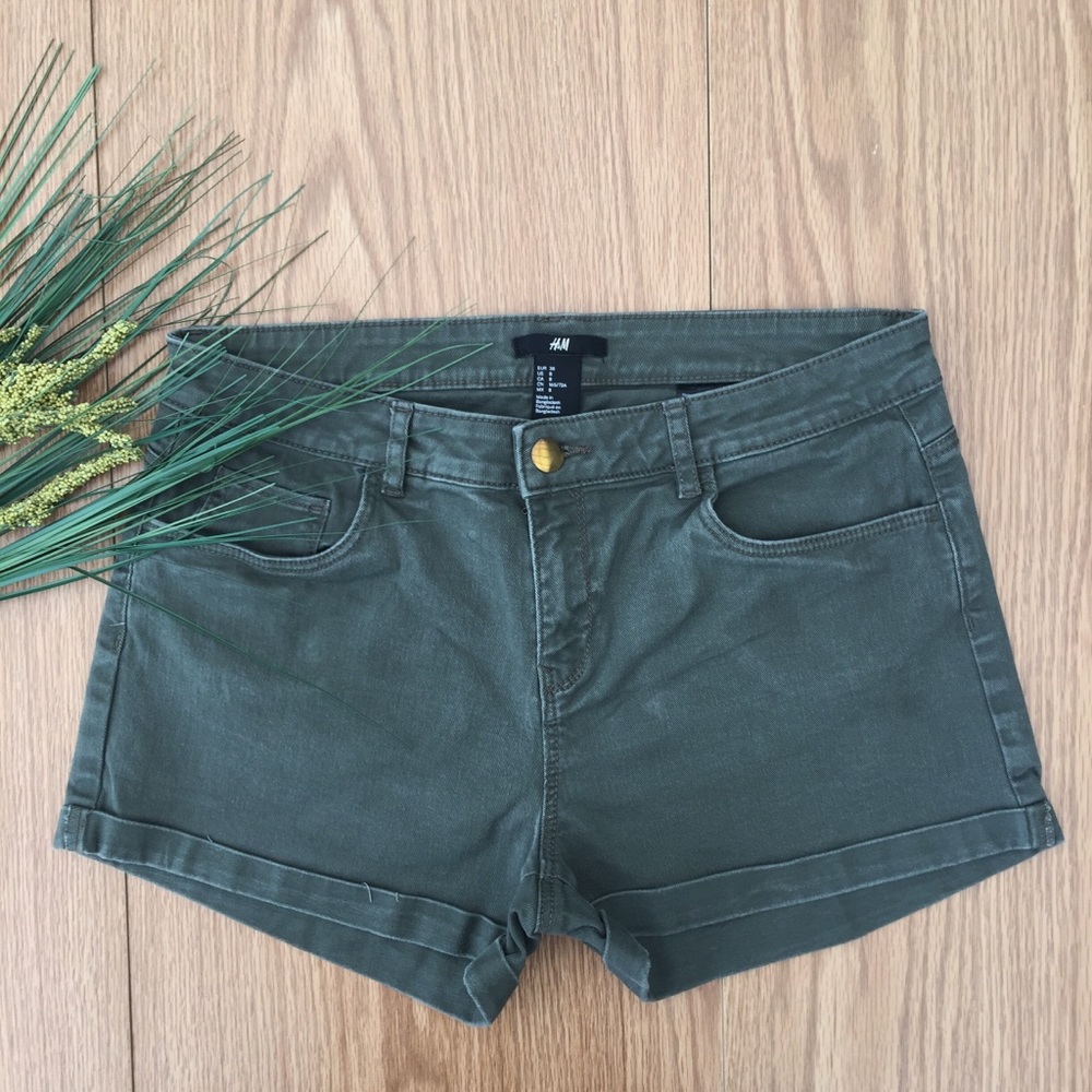H&M Army Green Jean Shorts